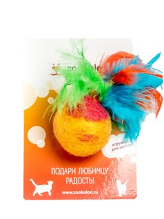 Игрушка для кошек Zoobaloo Пять кольц сизаль, разноцветная