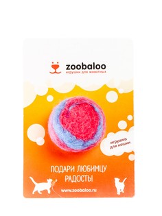 Игрушка для кошек Zoobaloo Шерстяной мяч Фьюжн, красно-синий 4 см