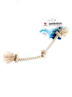 Игрушка для средних собак грейфер Zoobaloo Три узла из каната, 21 см