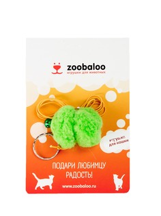 Игрушка для кошек Zoobaloo Погремушка Меховик плюшка, 100 см