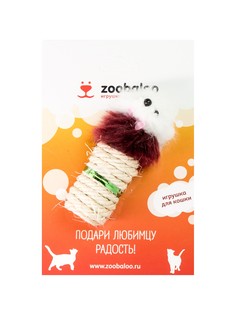 Когтеточка для кошек сизалевая Zoobaloo цилиндр Мышка, 10 см