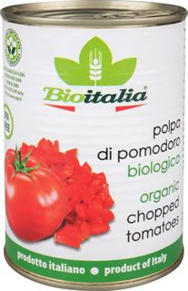 Томаты Bioitalia очищенные в томатном соке резаные 400 г