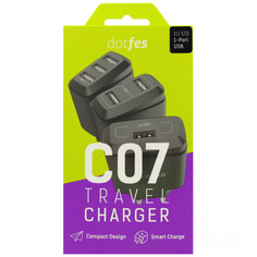 Сетевое зарядное устройство Dotfes C07 1 USB 2,1A Black
