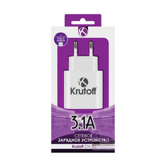 Сетевое зарядное устройство Krutoff CH-20 3 USB 3,1A White