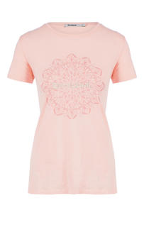 Футболка женская Desigual 19SWTK41 3055 красная/бежевая L