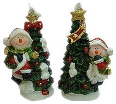 Новогодняя свеча Snowmen Е93234 Зеленый