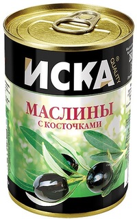 Маслины Iska черные с костью 300 мл