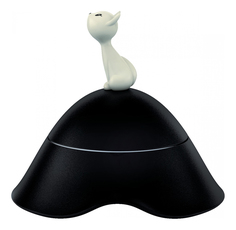 Одинарная миска для кошек Alessi, пластик, сталь, черный, 0.2 л