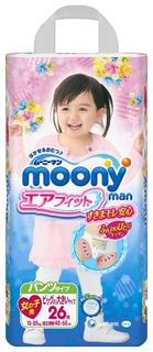 Подгузники-трусики Moony Super BIG M (13-25 кг), 26 шт.