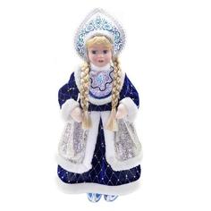 Кукла Новогодняя сказка снегурочка 43 см 1 шт синий пластик, текстиль,