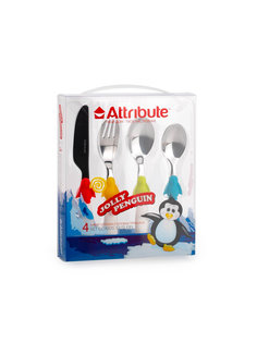 Набор детских столовых приборов Attribute Cultery Jolly Penguin 4 предмета