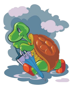 Раскраска по номерам Белоснежка Черепаха с зонтиком