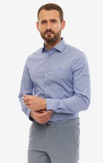 Рубашка мужская Guess M93H13-WBRF0-FGY6 синяя/белая XXL