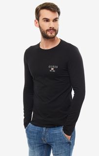 Футболка мужская Guess M93I24-J1300-JBLK черная/белая/красная/синяя M