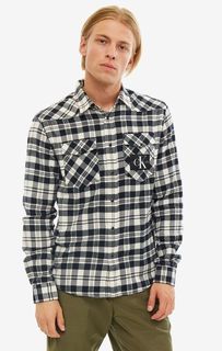 Рубашка мужская Calvin Klein Jeans J30J3.12796.0990 синяя/белая/черная/серая XL