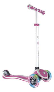 Самокат трехколесный Globber Primo Plus Lights со светодиодными колесами розовый
