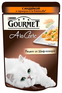 Влажный корм для кошек Gourmet A la Carte, индейка, 24шт, 85г