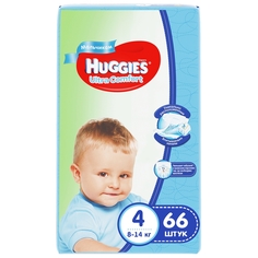 Подгузники Huggies Ultra Comfort для мальчиков 4 (8-14 кг), 66 шт.