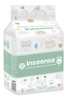 Пеленки впитывающие Inseense 60х40, 12 шт Insinse