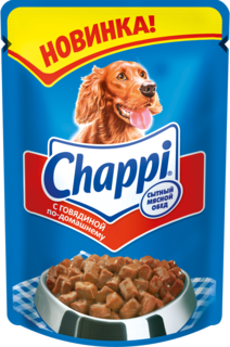 Влажный корм для собак Chappi Сытный мясной обед, говядина, 24шт, 100г