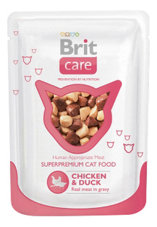 Влажный корм для кошек Brit Care, курица, утка, 24шт, 80г Brit*