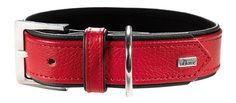 Кожаный ошейник Hunter Smart "Capri 35" красный/черный для мелких и средних пород