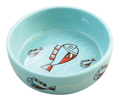 Одинарная миска для кошек Triol, керамика, голубой, 0.35 л