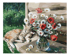 Раскраска по номерам Белоснежка Дачная жизнь кота Василия