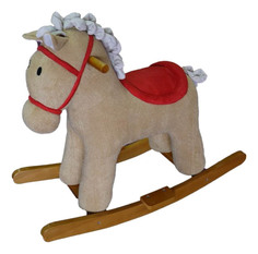 Лошадка-качалка Мультик бежевый 65 см Shantou Gepai 611033