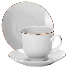Кофейный набор Lorane 25612 Белый, золотистый Loraine