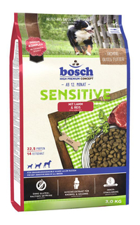 Сухой корм для собак Bosch Sensitive, для чувствительного пищеварения, ягненок, рис, 3кг
