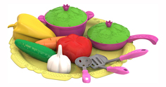Набор овощей и кухонной посуды волшебная хозяюшка, 12 предметов на подносе НОРДПЛАСТ
