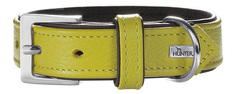 Ошейник HUNTER Capri 45 Натуральная Кожа, лайм, черный, 33-39см