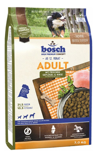 Сухой корм для собак Bosch Adult, домашняя птица и просо, 3кг