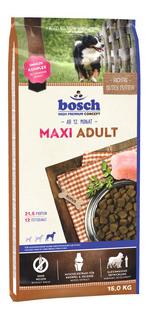 Сухой корм для собак Bosch Maxi Adult, для крупных пород, домашняя птица, 15кг