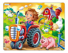 Пазл Larsen Дети на ферме, трактор