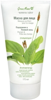 Маска для лица очищающая GREEN MAMA Подорожник и полевой хвощ, 170мл