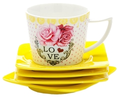 Кофейный набор Lorane 24719 Желтый, белый Loraine