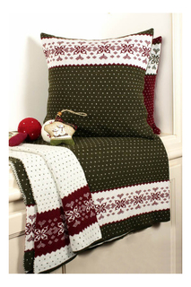 Наволочка Luxberry зеленый, белый, красный 45x45