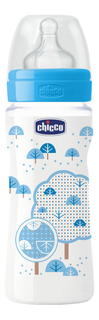 Детская бутылочка Chicco Wellbeing Boy 330 мл голубая