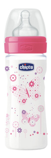 Детская бутылочка Chicco Wellbeing Girl 250 мл розовая