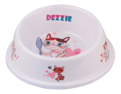 Одинарная миска для кошек DEZZIE, пластик, розовый, 0.15 л