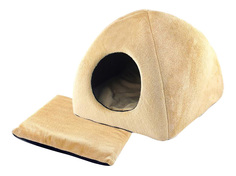 Домик для кошек ZooM PLUSH Beige 42х42х41 с подушкой Дарэлл