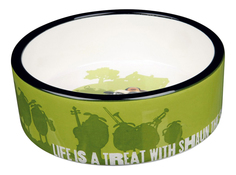 Одинарная миска для кошек и собак TRIXIE, керамика, зеленый, 0.3 л