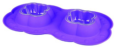 Двойная миска для кошек и собак TRIXIE, пластик, силикон, фиолетовый, 2 шт по 0.2 л