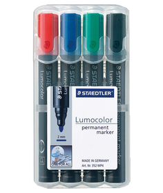 Набор маркеров перманентных Staedtler Lumocolor 2мм 4 цвета
