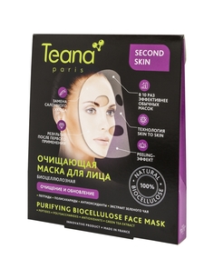 Маска для лица и шеи Teana Биоцеллюлозная очищающая