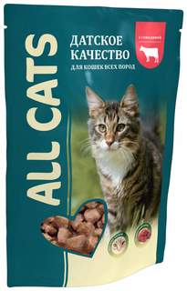 Влажный корм для кошек ALL CATS говядина, 25шт, 85г
