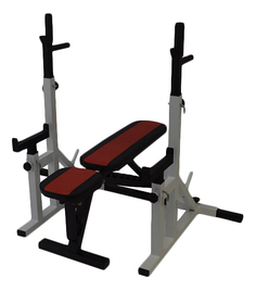 Скамья со стойками Osimetria со страховкой черно-красная