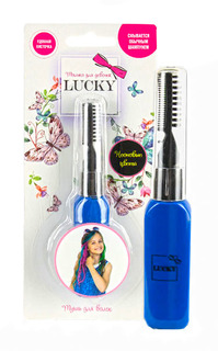 Тушь для волос Lucky неоновые цвета Т11931 Синий, на блистере